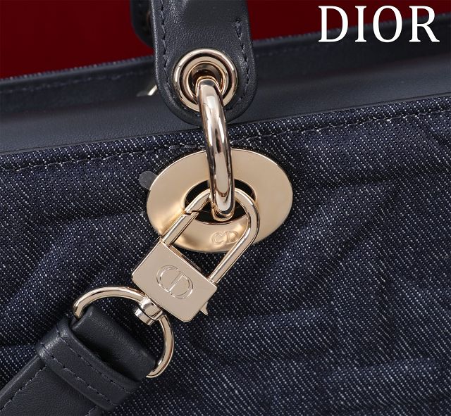 Dior original denim medium lady D-Joy bag M0540 blue