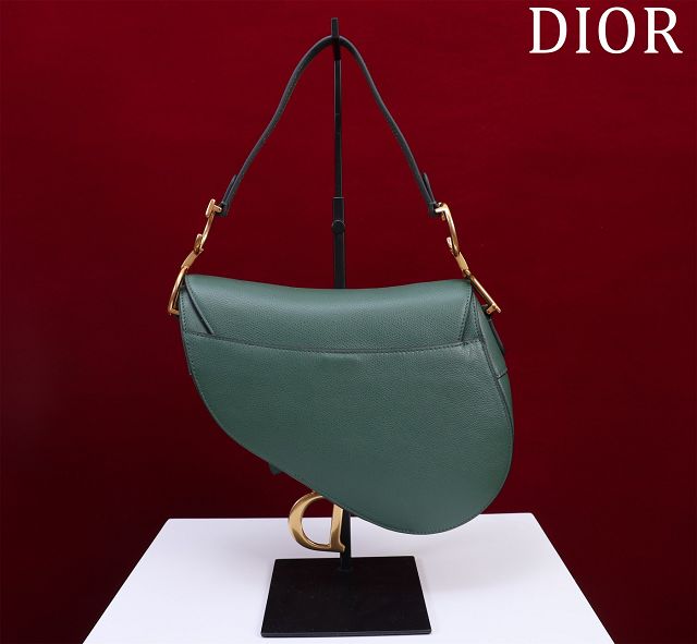 Dior original grained calfskin saddle bag M0455 green