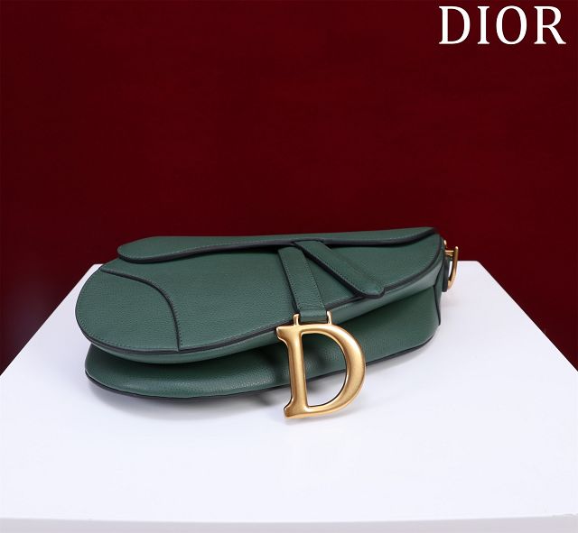 Dior original grained calfskin saddle bag M0455 green