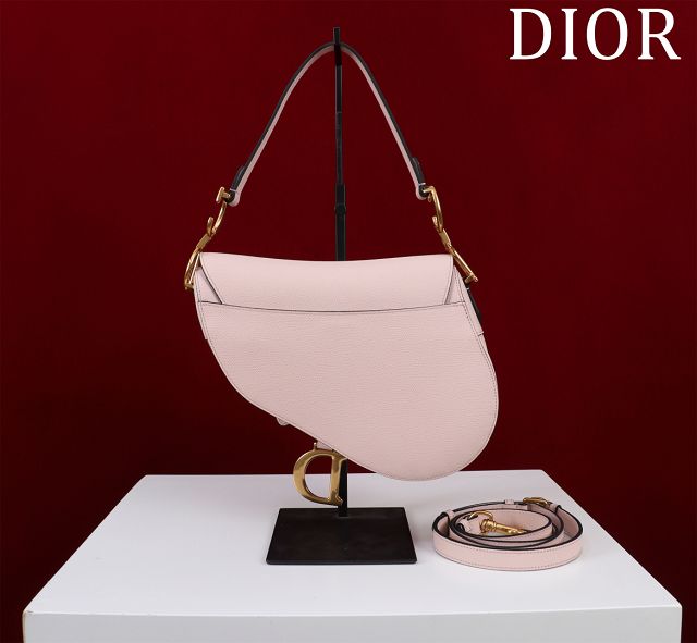 Dior original grained calfskin saddle bag M0455 light pink