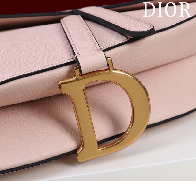 Dior original grained calfskin saddle bag M0455 light pink