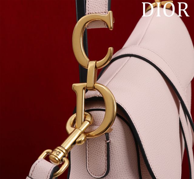 Dior original grained calfskin saddle bag M0455 light pink