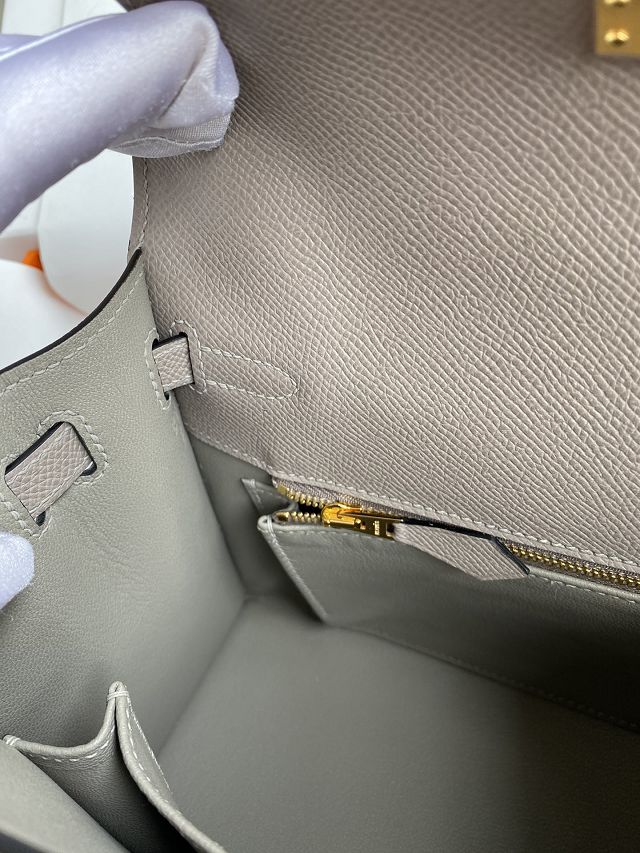 Hermes original epsom leather kelly 25 bag K25-1 grey asphalte