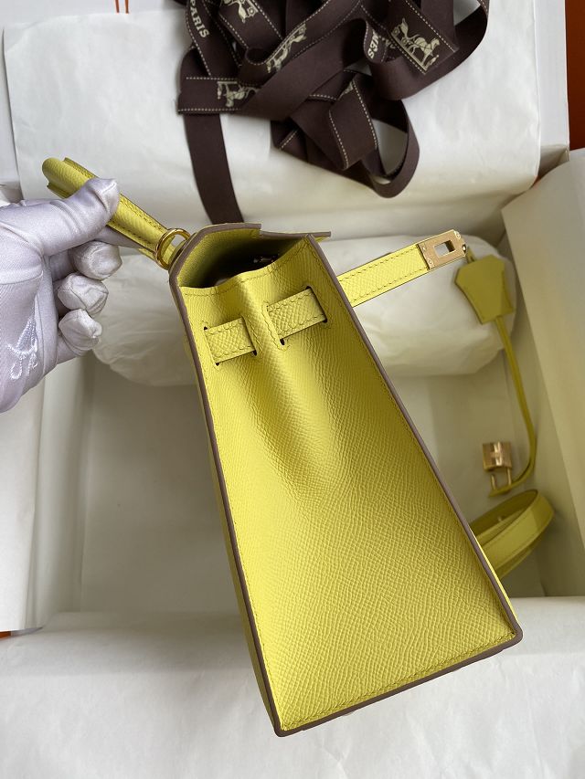 Hermes original epsom leather kelly 32 bag K32-1 lime