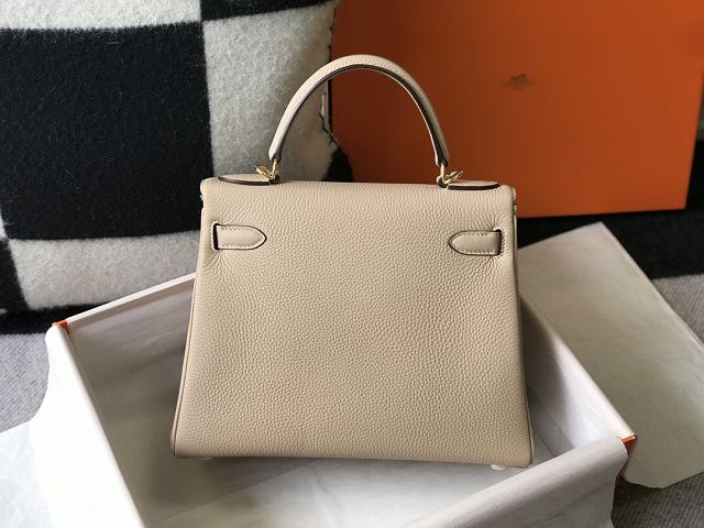 Hermes original togo leather kelly 25 bag K25 grey trench