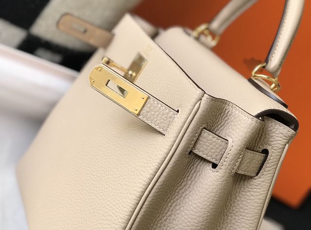 Hermes original togo leather kelly 25 bag K25 grey trench