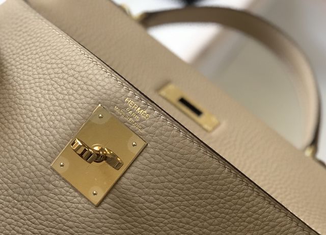 Hermes original togo leather kelly 25 bag K25 grey trench