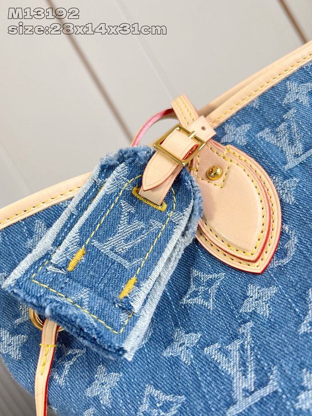 Louis vuitton original denim neverfull mm M13192 blue