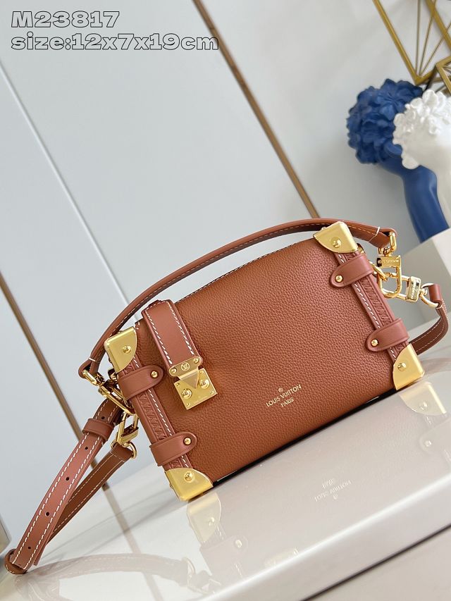 Louis vuitton original soft calfskin side trunk pm M15224 brown