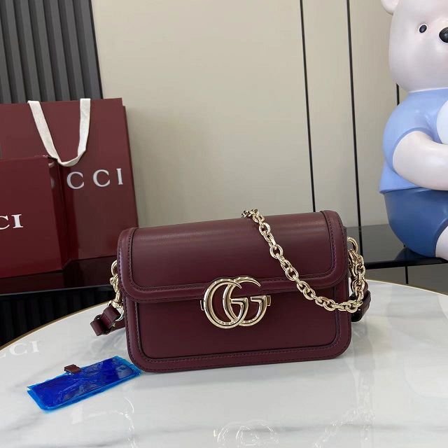 GG original calfskin go small shoulder bag 826761 bordeaux