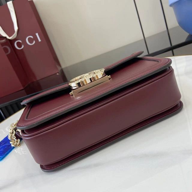 GG original calfskin go small shoulder bag 826761 bordeaux