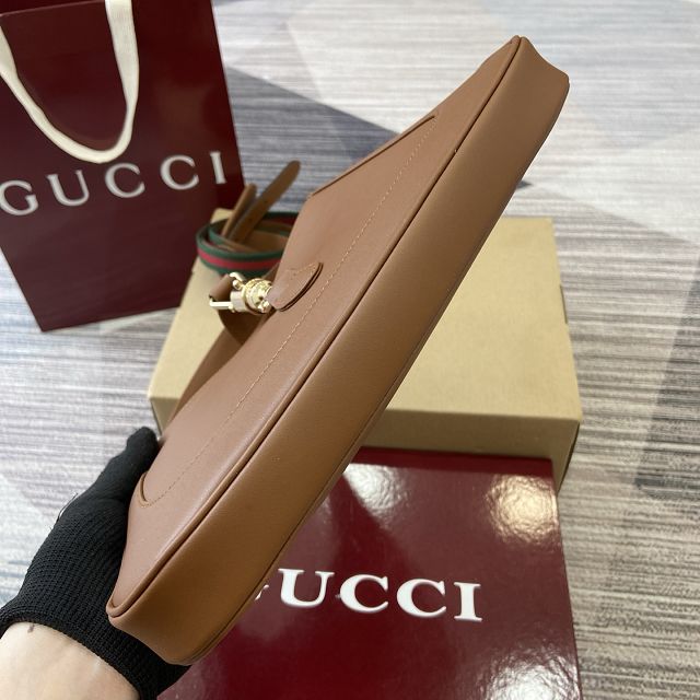 GG original calfskin jackie 1961 small shoulder bag 810232 brown