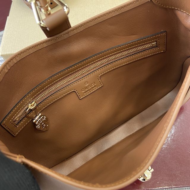 GG original calfskin jackie 1961 small shoulder bag 810232 brown