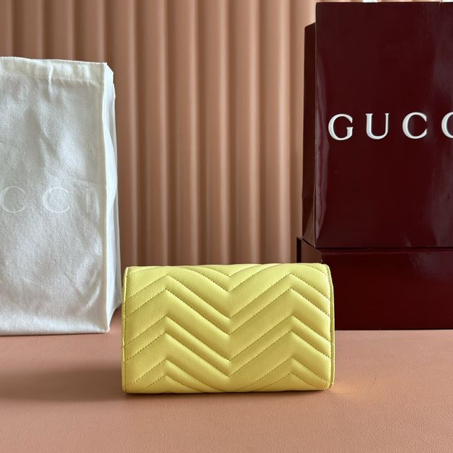 GG original calfskin marmont wallet on chain 837745 yellow