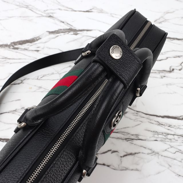 GG original calfskin ophidia large briefcase 834461 black