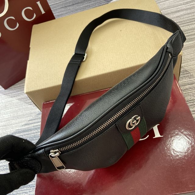 GG original calfskin ophidia small belt bag 839106 black