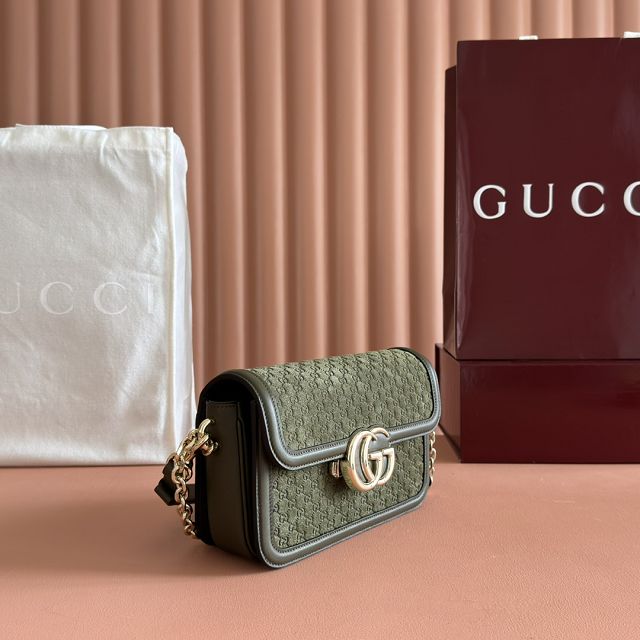 GG original suede calfskin go small shoulder bag 826761 green