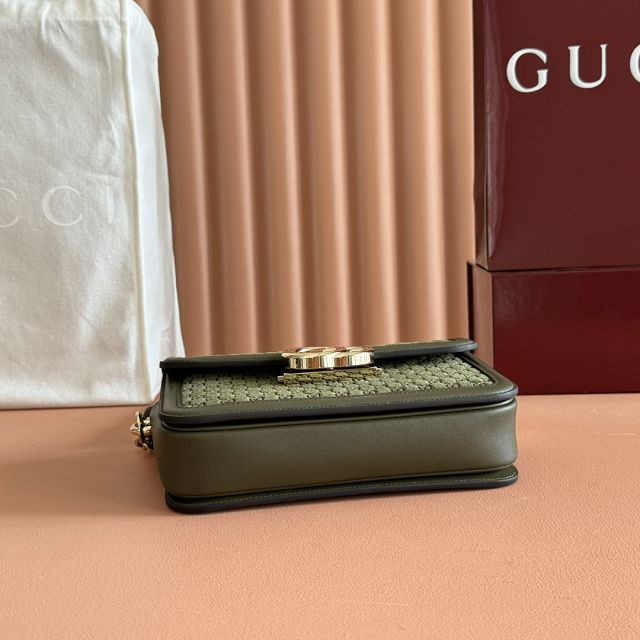 GG original suede calfskin go small shoulder bag 826761 green