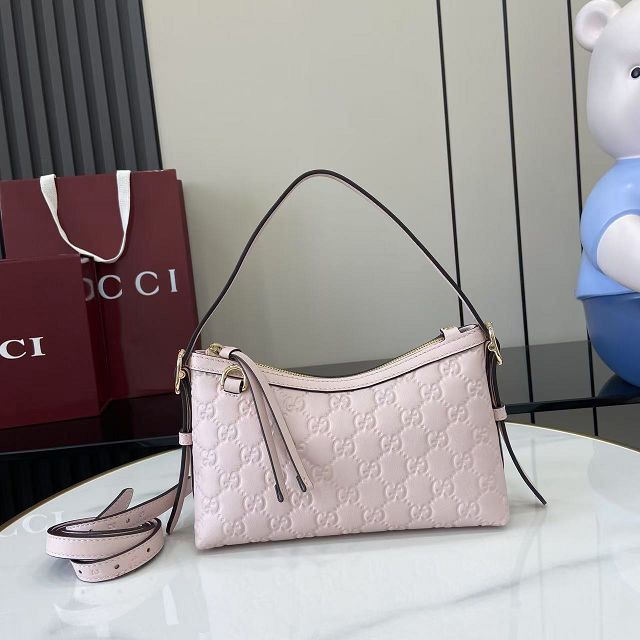 GG original calfskin emblem small shoulder bag 847450 pink