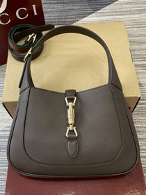 GG original grained calfskin jackie 1961 small shoulder bag 810232 dark coffee