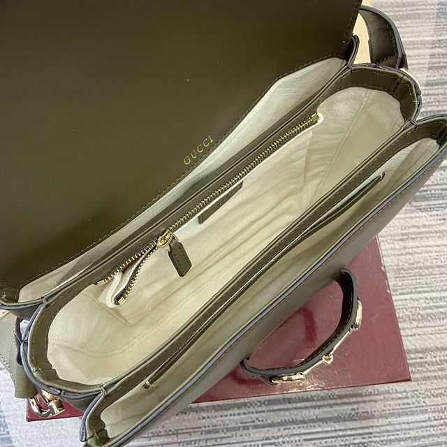 GG original calfskin 1955 horsebit shoulder bag 815178 green