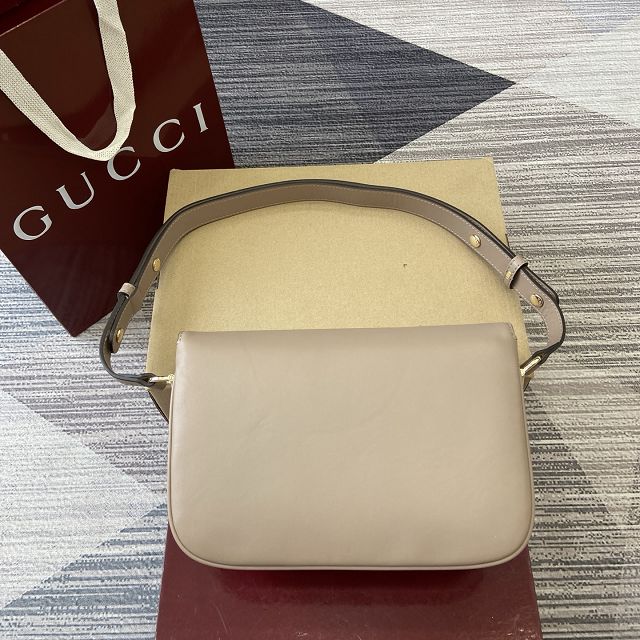 GG original calfskin 1955 horsebit shoulder bag 815178 taupe