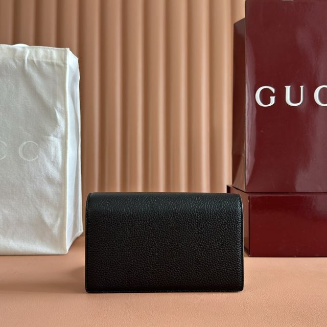 GG original calfskin softbit wallet on chain 837373-2 black	