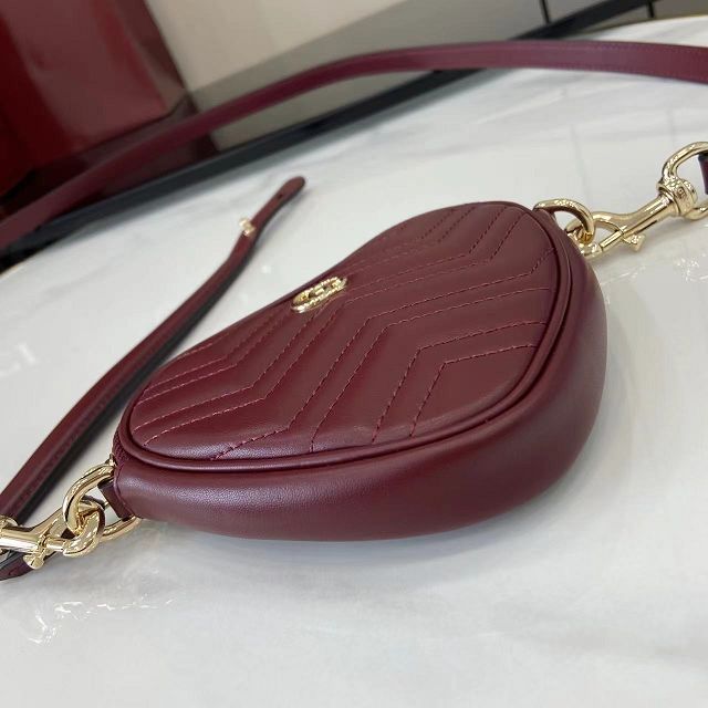 GG original calfskin marmont mini shoulder bag 837753 bordeaux
