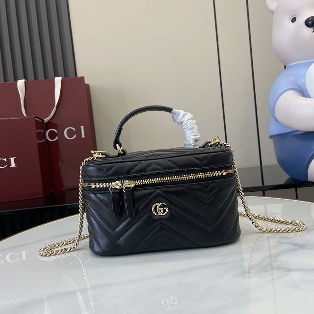 GG original calfskin marmont mini vanity bag 837455 black