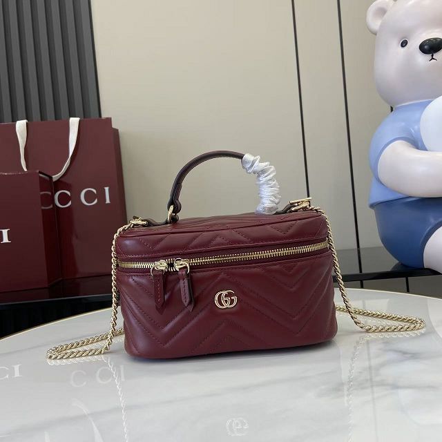 GG original calfskin marmont mini vanity bag 837455 bordeaux