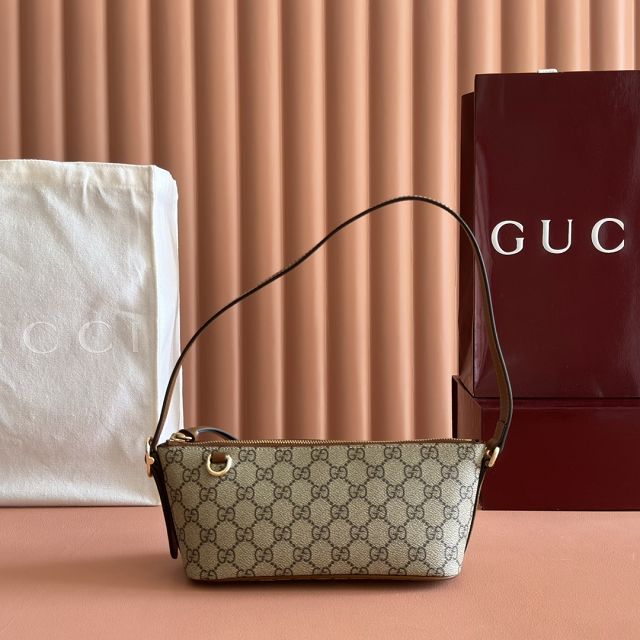 GG original fabric emblem small shoulder bag 847281 brown
