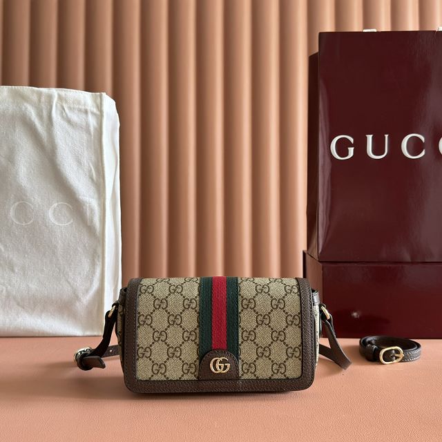 GG original fabric ophidia mini shoulder bag 838471 brown