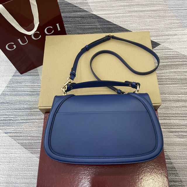 GG original calfskin blondie large top handle bag 815716 blue