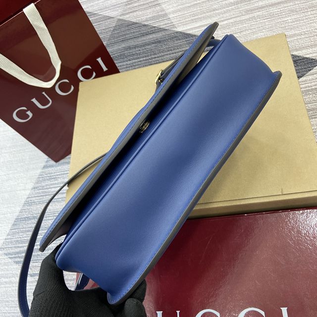 GG original calfskin blondie large top handle bag 815716 blue