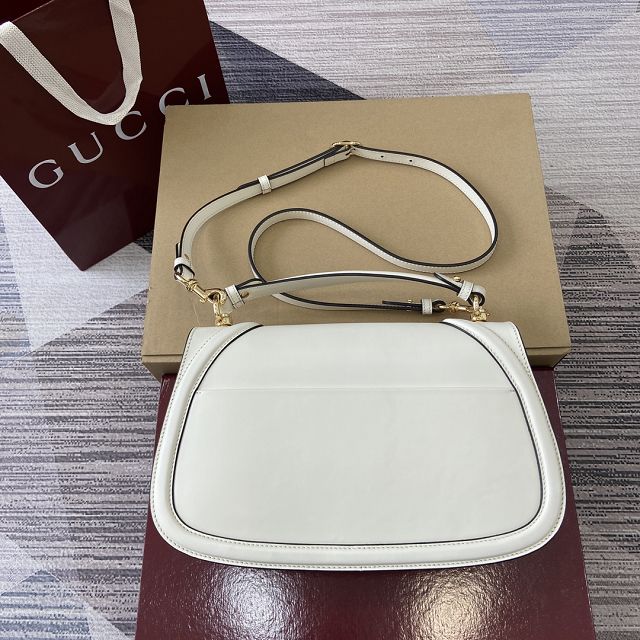 GG original calfskin blondie large top handle bag 815716 white