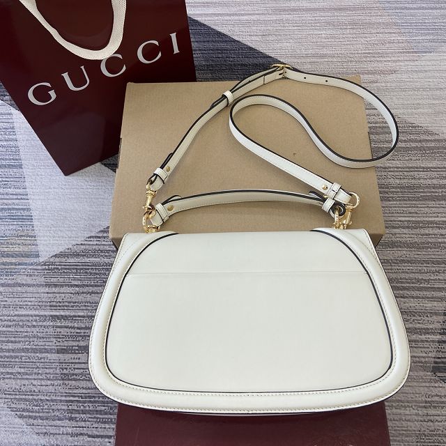 GG original calfskin blondie large top handle bag 815719 white