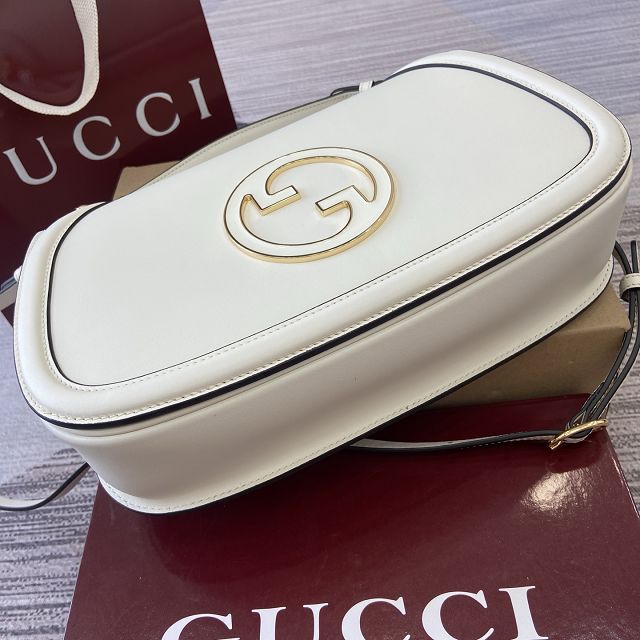 GG original calfskin blondie large top handle bag 815719 white