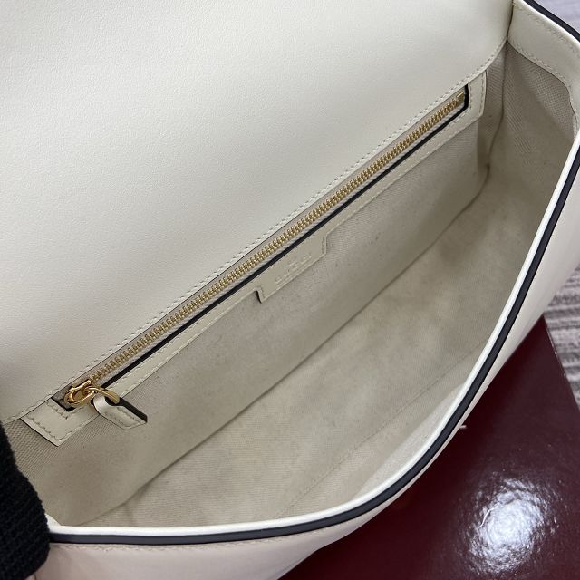 GG original calfskin blondie large top handle bag 815719 white