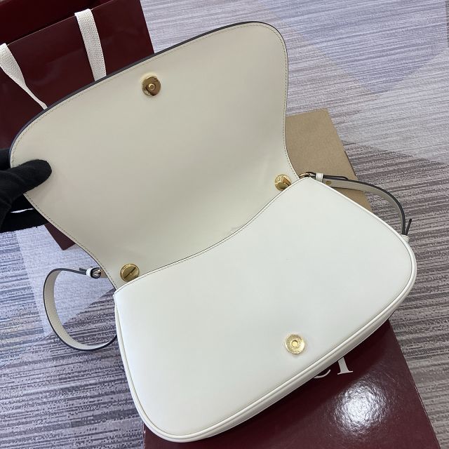 GG original calfskin blondie large top handle bag 815719 white