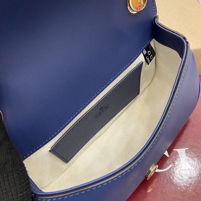 GG original calfskin blondie small shoulder bag 815700 blue