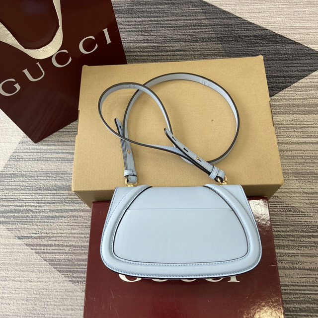 GG original calfskin blondie small shoulder bag 815700 light blue