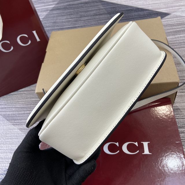 GG original calfskin blondie small shoulder bag 815700 white