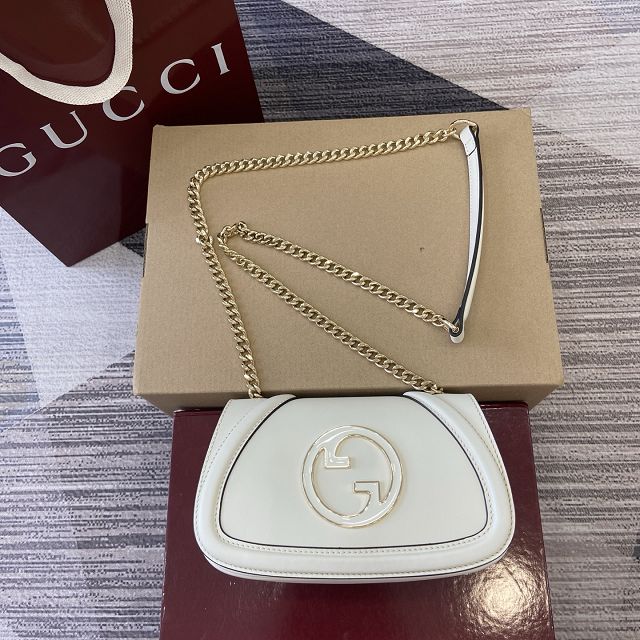 GG original calfskin blondie small shoulder bag 815711 white