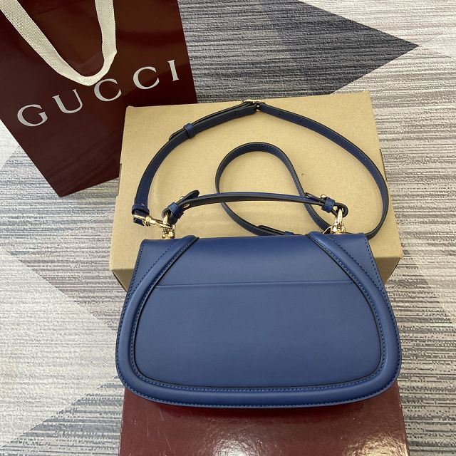 GG original calfskin blondie small top handle bag 815714 blue