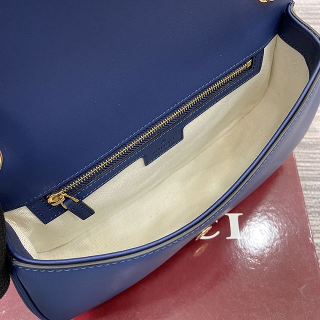 GG original calfskin blondie small top handle bag 815714 blue