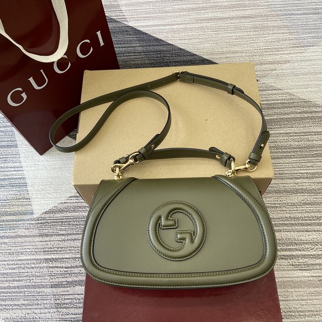 GG original calfskin blondie small top handle bag 815714 green