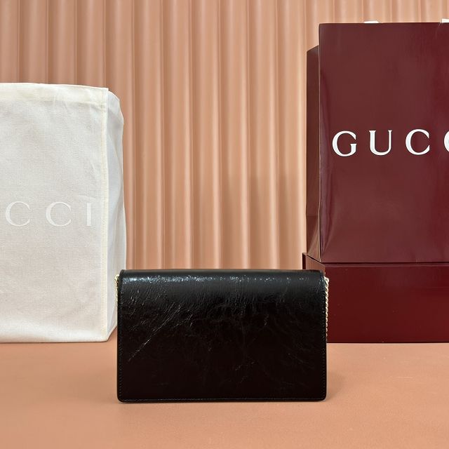 GG original calfskin dionysus wallet on chain 837374 black
