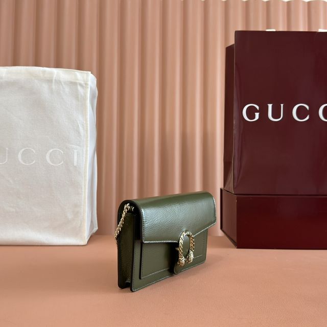 GG original calfskin dionysus wallet on chain 837374 green