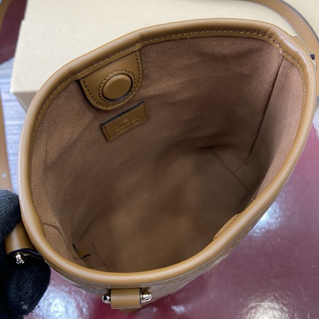 GG original calfskin emblem nano bucket bag 847090 brown