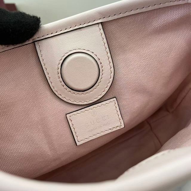 GG original calfskin emblem nano bucket bag 847090 pink